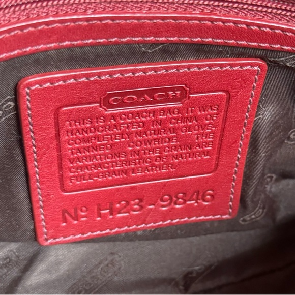 Vintage COACH Legacy Small Market Tote Red Leather 9846 EUC - Picture 9 of 17